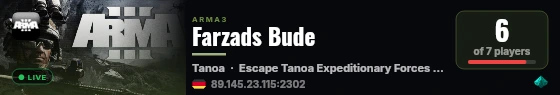 Farzads Bude live status badge