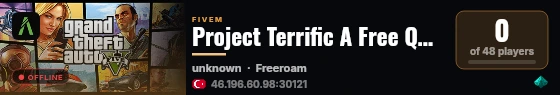 Project Terrific A Free Qbcore Base Server live status badge