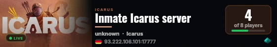 Inmate Icarus server live status badge