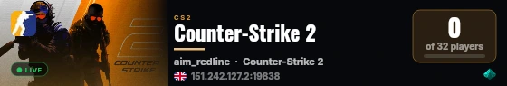 Counter-Strike 2 live status badge