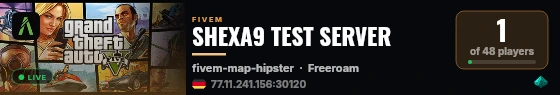 SHEXA9 TEST SERVER live status badge