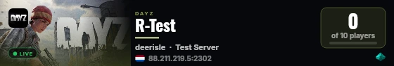 R-Test live status badge