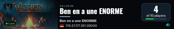 Ben en a une ENORME live status badge