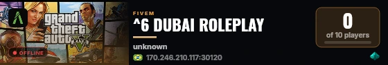 ^6 DUBAI ROLEPLAY live status badge