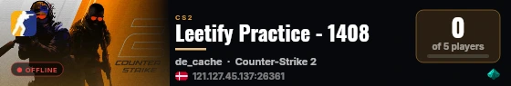 Leetify Practice - 1408 live status badge