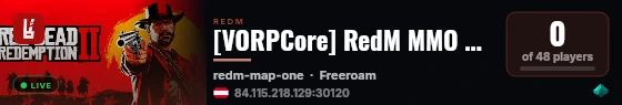 [VORPCore] RedM MMO DEV live status badge