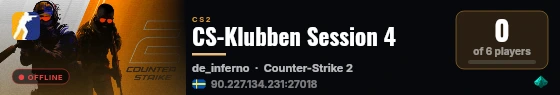 CS-Klubben Session 4 live status badge