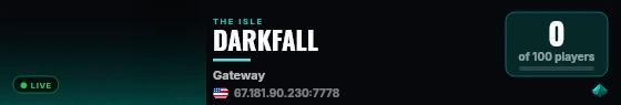 DARKFALL live status badge