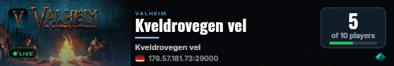 Kveldrovegen vel live status badge