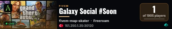 Galaxy Social #Soon live status badge