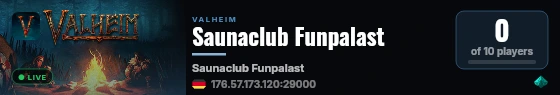 Saunaclub Funpalast live status badge