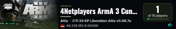 4Netplayers ArmA 3 Cuntlemen live status badge