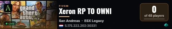 Xeron RP TO OWNI live status badge