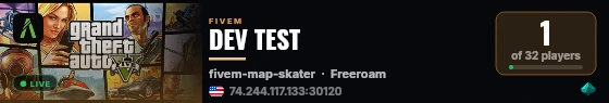 DEV TEST live status badge