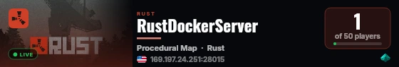 RustDockerServer live status badge
