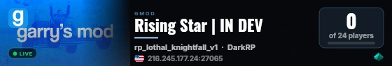 Rising Star | IN DEV live status badge