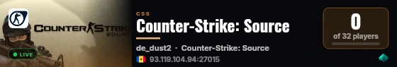 Counter-Strike: Source live status badge