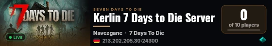 Kerlin 7 Days to Die Server live status badge