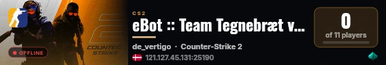 eBot :: Team Tegnebræt vs Super Autisterne live status badge