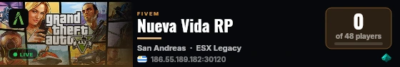 Nueva Vida RP  live status badge