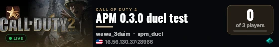 APM 0.3.0 duel test live status badge