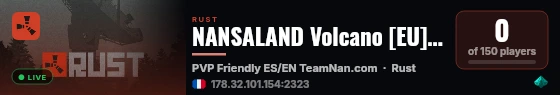 NANSALAND Volcano [EU] [ES] Upkeep x8 | 18 Events | 72 MODs + O live status badge