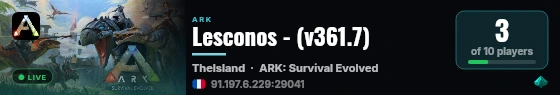 Lesconos - (v361.7) live status badge