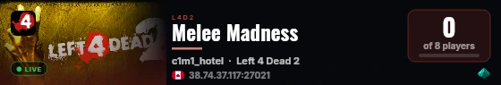 Melee Madness live status badge
