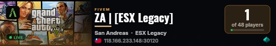 ZA | [ESX Legacy] live status badge