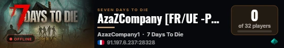 AzaZCompany [FR/UE -PVE] ⋆ 104km² custom map ; live status badge