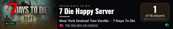 7 Die Happy Server live status badge