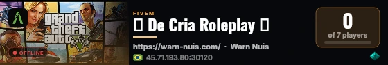 🌴 De Cria Roleplay 🌴 live status badge