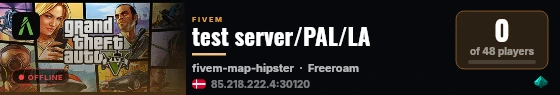 test server/PAL/LA live status badge