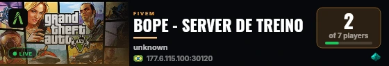 BOPE - SERVER DE TREINO live status badge