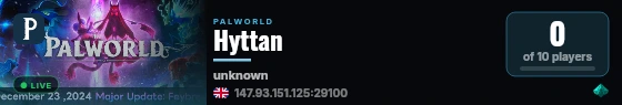 Hyttan live status badge