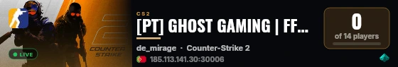 [PT] GHOST GAMING | FFA #1 live status badge
