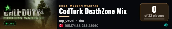 CodTurk DeathZone Mix live status badge