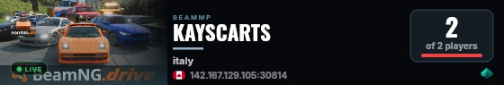 KAYSCARTS live status badge