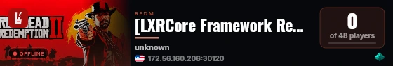 [LXRCore Framework RedM] Wolves Dev LXRCore live status badge