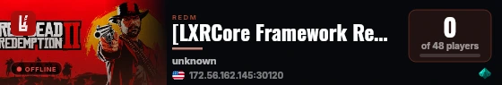 [LXRCore Framework RedM] Wolves Dev LXRCore live status badge