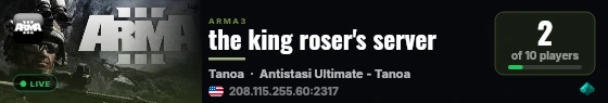 the king roser's server live status badge