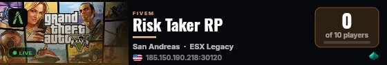 Risk Taker RP live status badge