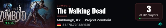 The Walking Dead live status badge