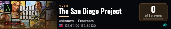 The San Diego Project live status badge