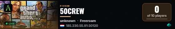 [QBCore Framework] 50CREW live status badge