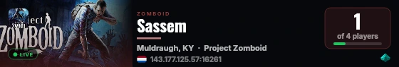 Sassem live status badge
