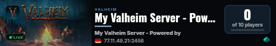My Valheim Server - Powered by AMP live status badge