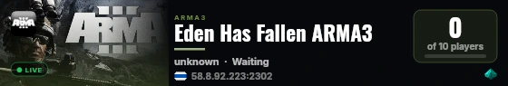 Eden Has Fallen ARMA3 live status badge