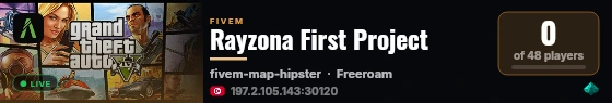 Rayzona First Project live status badge
