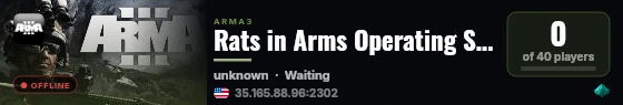 Rats in Arms Operating Server live status badge